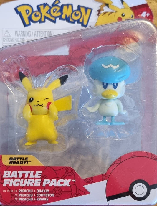 Pokémon battle figure (Pikachu og Quaxly)